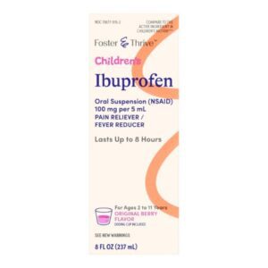 Children’s Pain Relief Foster & Thrive 100 mg / 5 mL Strength Ibuprofen Oral Suspension 8 oz.
