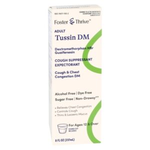 Cold and Cough Relief Foster & Thrive 50 mg – 5 mg / 5 mL Strength Syrup 8 oz.