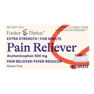 Pain Relief Foster & Thrive 500 mg Strength Acetaminophen Caplet 100 per Bottle