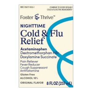 Cold and Cough Relief Foster & Thrive 650 mg – 30 mg – 12.5 mg / 30 mL Strength Liquid 12 oz.