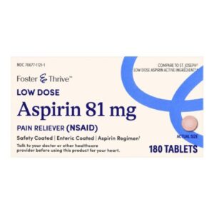 Pain Relief Foster & Thrive 81 mg Strength Aspirin Tablet 180 per Bottle