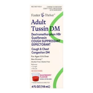 Cough and Chest Congestion Foster & Thrive 50 mg – 5 mg / 5 mL Strength Syrup 4 oz.