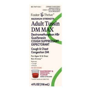 Cold and Cough Relief Foster & Thrive 20 mg; 400 mg / 20 mL Strength Liquid 4 oz.