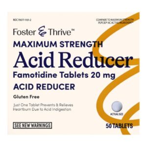 Antacid Foster & Thrive 20 mg Strength Tablet 50 per Bottle
