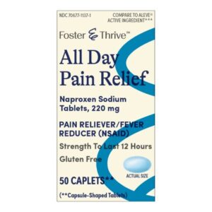Pain Relief Foster & Thrive 220 mg Strength Naproxen Sodium Tablet 50 per Bottle