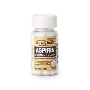 Pain Relief Geri-Care 325 mg Strength Aspirin Tablet 100 per Bottle