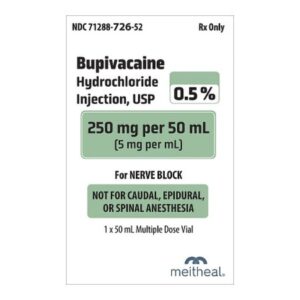 Bupivacaine HCl 0.5%, 5 mg / mL Injection 50 mL