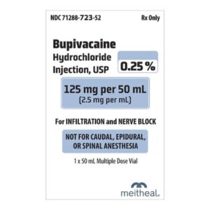 Bupivacaine HCl 0.25%, 2.5 mg / mL Injection 50 mL