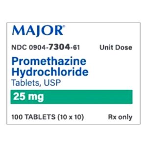 Promethazine HCl 25 mg Tablet 100 Tablets