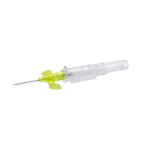 Peripheral IV Catheter Prevent SLS 24 Gauge 3/4 Inch Polyurethane Winged Hub Non Blood Control Sliding Safety