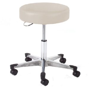 Physician Stool Backrest D-Handle height adjustment lever Black