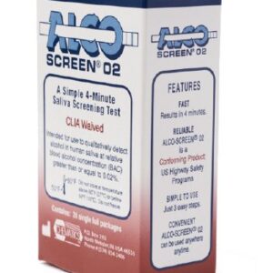 Drugs of Abuse Test Kit Alco-Screen 02 Alcohol Screen 24 Tests CLIA Waived