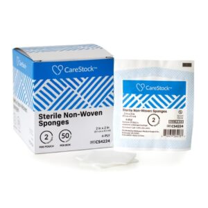 Gauze Sponge CareStock 2 X 2 Inch 4-Ply Sterile 2 per Pack