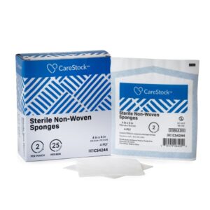 Gauze Sponge CareStock 4 X 4 Inch 4-Ply Sterile 2 per Pack