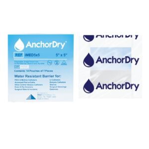 IV Site Barrier Protector AnchorDry 5 X 5 Inch Square NonSterile