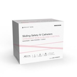 Peripheral IV Catheter Prevent SLS 20 Gauge 1 Inch Polyurethane Straight Hub Blood Control Sliding Safety