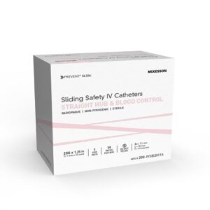 Peripheral IV Catheter Prevent SLS 20 Gauge 1-1/4 Inch Polyurethane Straight Hub Blood Control Sliding Safety