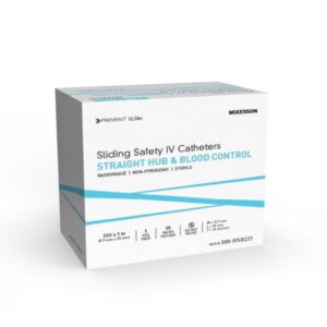 Peripheral IV Catheter Prevent SLS 22 Gauge 1 Inch Polyurethane Straight Hub Blood Control Sliding Safety