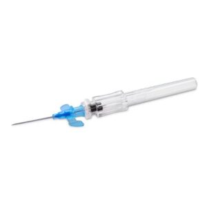 Peripheral IV Catheter McKesson Prevent R 22 Gauge 1 Inch Polyurethane Winged Hub Blood Control Push Button Safety