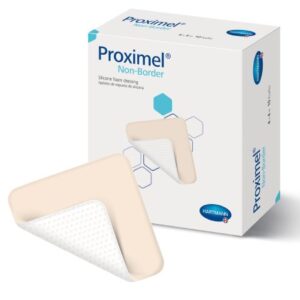 Foam Dressing Proximel Non-Border 4 X 4 Inch Without Border Waterproof Backing Silicone Face Square Sterile