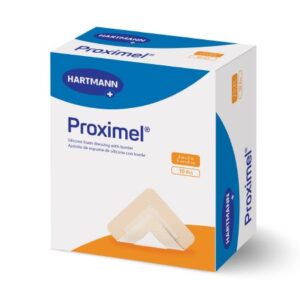 Foam Dressing Proximel 2 X 2 Inch With Border Waterproof Film Backing Silicone Adhesive Square Sterile