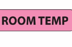 Pre-Printed Label MedVision Auxiliary Label Fluorescent Pink Paper Room Temp Black Alert Label 3/8 X 1-7/6 Inch
