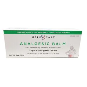 Topical Pain Relief 10% – 15% Strength Menthol / Methyl Salicylate Cream 3 oz.