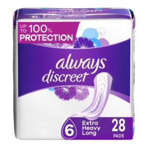 Bladder Control Pad Always Discreet 15.7 Inch Heavy Absorbency Poly Core Size 6
