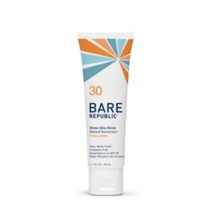 Sunscreen BARE Republic Mineral Untinted Face SPF 30 Lotion 1.7 oz. Tube