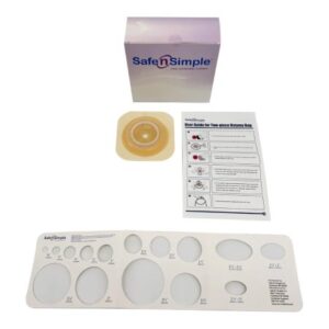 Ostomy Barrier Trim to Fit, Extended Wear Adhesive Tape Collar 45 mm Flange Up to 1-1/4 Inch Opening 4-1/2 X 4-1/2 Inch