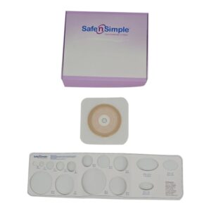 Ostomy Barrier Trim to Fit, Standard Wear Adhesive Tape Collar 70 mm Flange Up to 2-1/4 Inch Opening 5 X 5 Inch