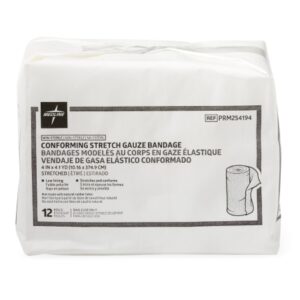 Conforming Bandage Medline Essentials 4 Inch X 4.1 Yard 1-Ply NonSterile 12 per Pack