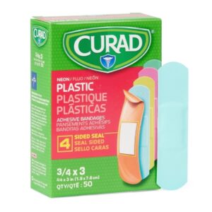 Adhesive Strip Curad 3/4 X 3 Inch Plastic Rectangle Neon Sterile