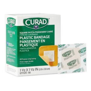 Adhesive Strip Curad 1-1/2 X 1-1/2 Inch Plastic Square Tan Sterile