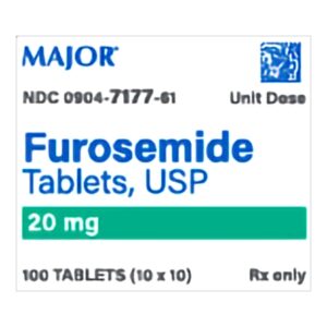 Furosemide 20 mg Tablet 100 Tablets