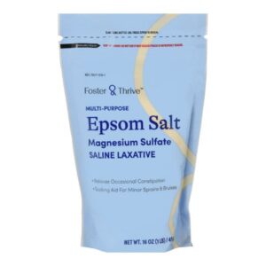 Epsom Salt Magnesium Sulfate USP Foster & Thrive Granules 1 lbs. Pouch