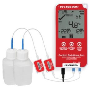 Refrigerator / Freezer Vaccine Data Logger with Alarm Kit LogTag VFC 800-WiFi Fahrenheit / Celsius -40 degree to 210 degreeF (-40 degree to +99 degreeC) 2 Glycol Bottle Probes AC Adaptor / USB / Battery Backup