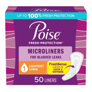 Bladder Control Pad Poise Fresh Protection Microliners 6.9 Inch Length Light Absorbency Sodium Polyacrylate Core One Size Fits Most
