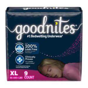 Female Youth Absorbent Underwear GoodNites Pull On with Tear Away Seams X-Large Disposable Heavy Absorbency