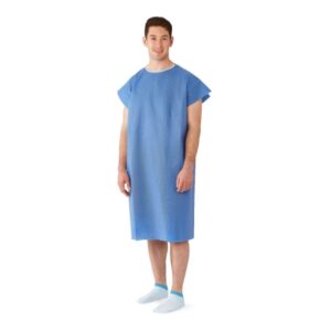 Patient Exam Gown Medline Regular / Large Blue Disposable