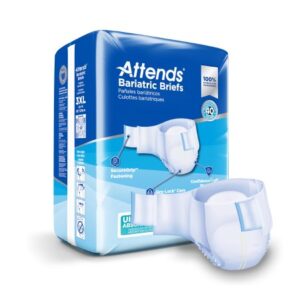 Unisex Adult Incontinence Brief Attends Bariatric 3X-Large Disposable Heavy Absorbency