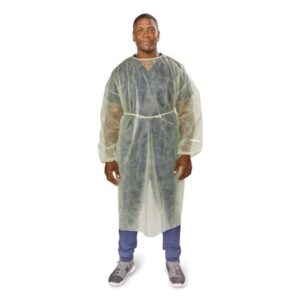 Protective Procedure Gown McKesson One Size Fits Most Yellow NonSterile Not Rated Disposable