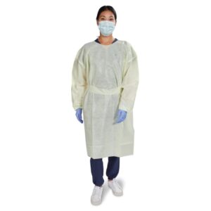 Protective Procedure Gown McKesson X-Large Yellow NonSterile AAMI Level 2 Disposable