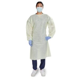 Protective Procedure Gown McKesson One Size Fits Most Yellow NonSterile AAMI Level 2 Disposable