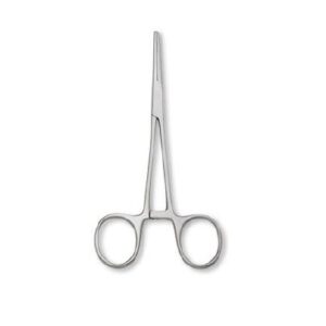 Hemostatic Forceps Centurion Kelly 8 Inch Length Floor / Office Grade Stainless Steel Sterile Locking Finger Ring Handle Curved Serrated Tips