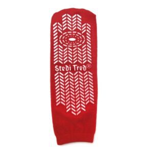 Risk Management Slipper Socks Stedi Tred Unisex Adult X-Large Double Tread Single Patient Use Red