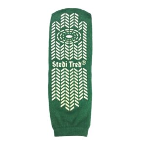 Slipper Socks Stedi Tred Unisex Adult X-Large Double Tread Single Patient Use Green
