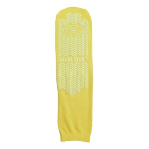 Risk Management Slipper Socks Stedi Tred Unisex Adult 2X-Large Double Tread Single Patient Use Yellow
