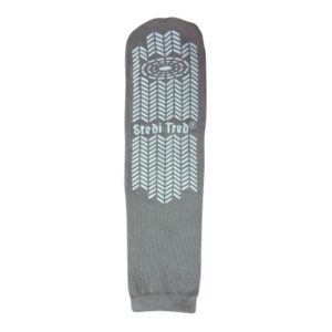 Slipper Socks Stedi Tred Unisex Adult Small / Medium Double Tread Single Patient Use Gray