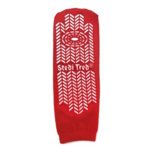Risk Management Slipper Socks Stedi Tred Unisex Adult Large Double Tread Single Patient Use Red
